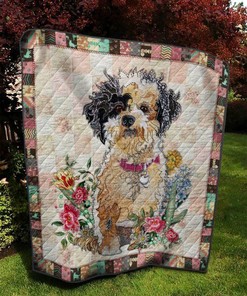Cutiest Poodle Quilt Blanket Bedding Set for Home Décor