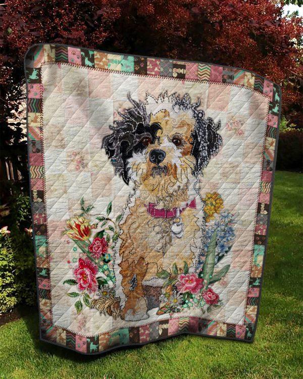 Cutiest Poodle Quilt Blanket Bedding Set for Home Décor