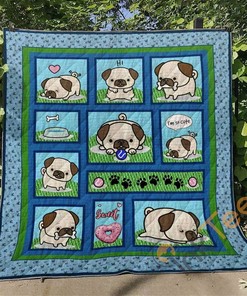 Cutiest Pug Quilt Blanket Bedding Set