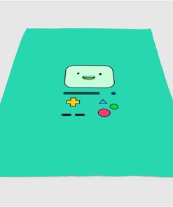 Cyan Beemo Adventure Time Sherpa Fleece Blanket Gifts for Family, for Couple