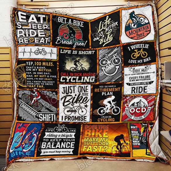 Cycling Just One More Bike I Promise Bike Lo Quilt Blanket Bedding Set