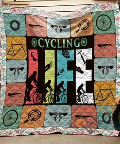Cycling Life 1 Quilt Blanket Bedding Set