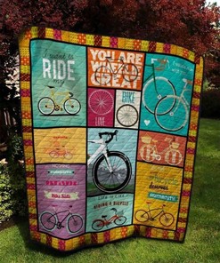 Cycling Life Is Like Riding A Bicycle Quilt Blanket Bedding Set