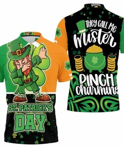 Dabbing Leprechaun Saint Patrick Day 3D All Over Print Polo Shirt