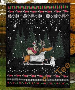 Dachshund And Pug Quilt Blanket Bedding Set