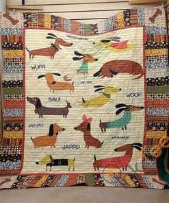 Dachshund Dog Quilt Blanket Bedding Set