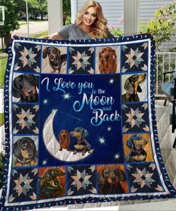 Dachshund I Love You To The Moon And Back Quilt Blanket Bedding Set