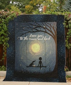 Dachshund Love You To The Moon And Back Quilt Blanket Bedding Set