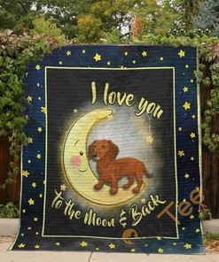 Dachshund Moon Quilt Blanket Bedding Set