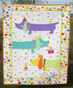 Dachshund My Wiener Birthday Quilt Blanket Bedding Set