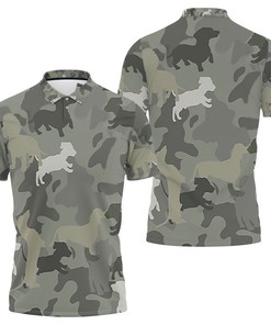 Dachshund Pattern Camouflage Style For Dog Lover Sweater Printed 3D All Over Print Polo Shirt