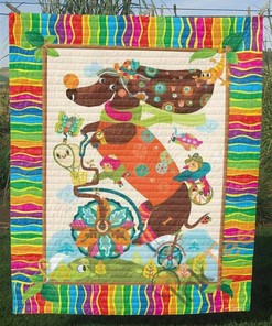 Dachshund Quilt Blanket Bedding Set With Pilliwcases Option