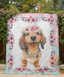 Dachshund The Wet Nose Quilt Blanket Bedding Set