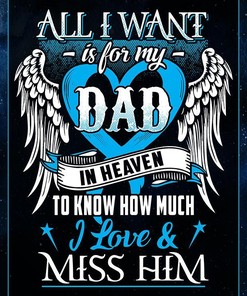 Dad Blanket All I Want Is For My Dad In Heaven Blue Blanket Memorial68