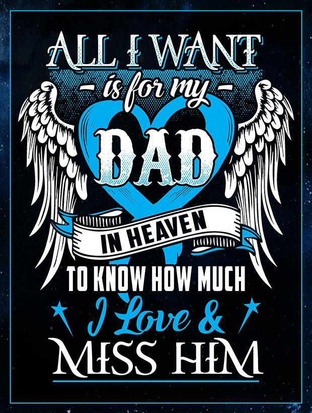 Dad Blanket All I Want Is For My Dad In Heaven Blue Blanket Memorial68