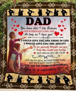 Dad Is My Superhero Quilt Blanket Bedding Set