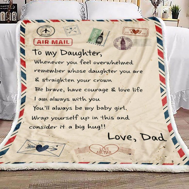 Dad Letter To Daughter Fleece Blanket For Daughter From Dad To Daughter
