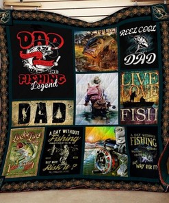 Dad The Fishing Legend Quilt Blanket Bedding Set
