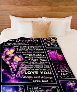 Dad To Daughter Butterfly Believe In Yourself Fleece Blanket Quilt Blanket Bedding Set