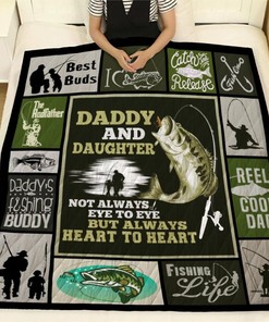 Daddy And Daughter Always Heart To Heart Father's Day Quilt Blanket Bedding Set