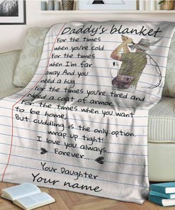 Daddy's Fishing Personalized Blanket For Father From Daughter Birthday