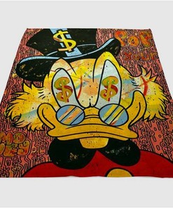 Dagobert Duck Sherpa Fleece Blanket Gifts for Family, for Couple