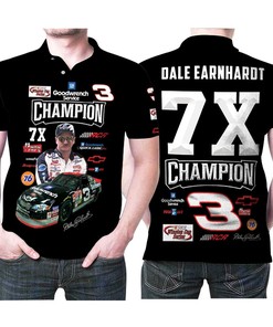 Dale Earnhardt 7x Champion 3 Goodwrench Quicksilver Winston Select Action Cwb Gift For Racer Moto Racing Lovers Polo Shirt