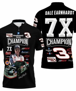 Dale Earnhardt Champion 7x Chevrolet Racing Car Signed For Fan 3D All Over Print Polo Shirt