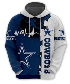 Dallas Cowboys 3D All Over Print Zip Hoodie for Nfl Fans