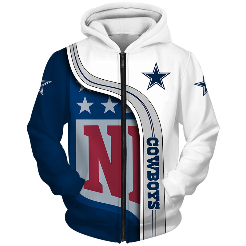 Dallas Cowboys 3D Hoodie Pullover Zip Hoodie Nfl for Fans