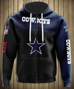 Dallas Cowboys 3D Skull Hoodie Pullover Zip Hoodie for Fans