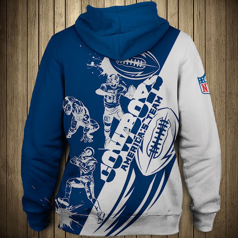 Dallas Cowboys Hoodie 3D Cartoon Player Cute Zip Hoodie - Image 3