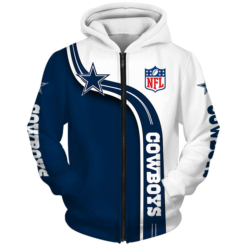 Dallas Cowboys Hoodie 3D Cute Zip Hoodie Pullover Gift for Fans - Image 2