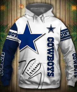 Dallas Cowboys Hoodie 3D Graphic Balls Zip Hoodie Pullover