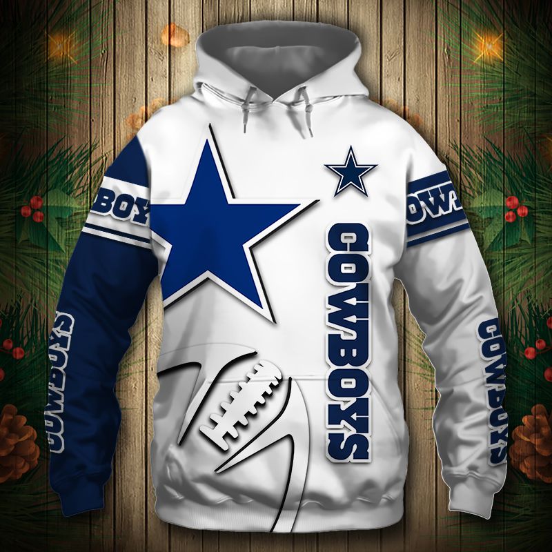 Dallas Cowboys Hoodie 3D Graphic Balls Zip Hoodie Pullover