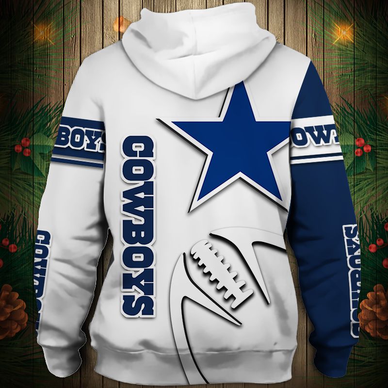 Dallas Cowboys Hoodie 3D Graphic Balls Zip Hoodie Pullover - Image 2