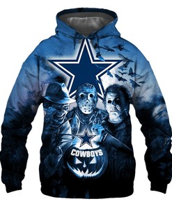 Dallas Cowboys Hoodie 3D Halloween Horror Night Gift for Fans