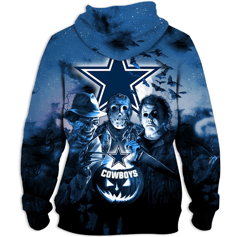 Dallas Cowboys Hoodie 3D Halloween Horror Night Gift for Fans - Image 2