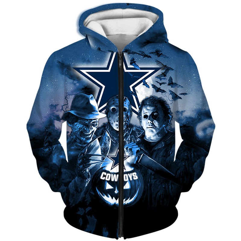 Dallas Cowboys Hoodie 3D Halloween Horror Night Gift for Fans - Image 3