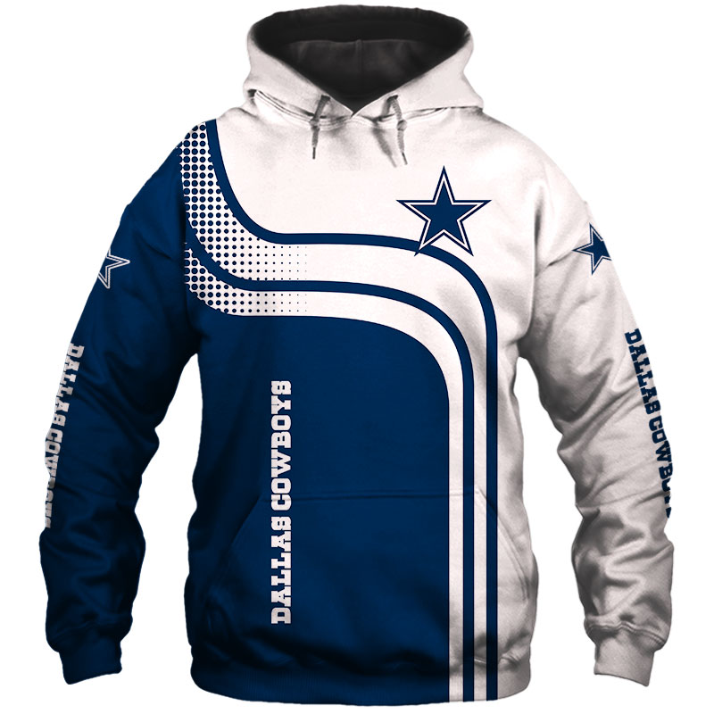 Dallas Cowboys Hoodie 3D One Way Zip Hoodie