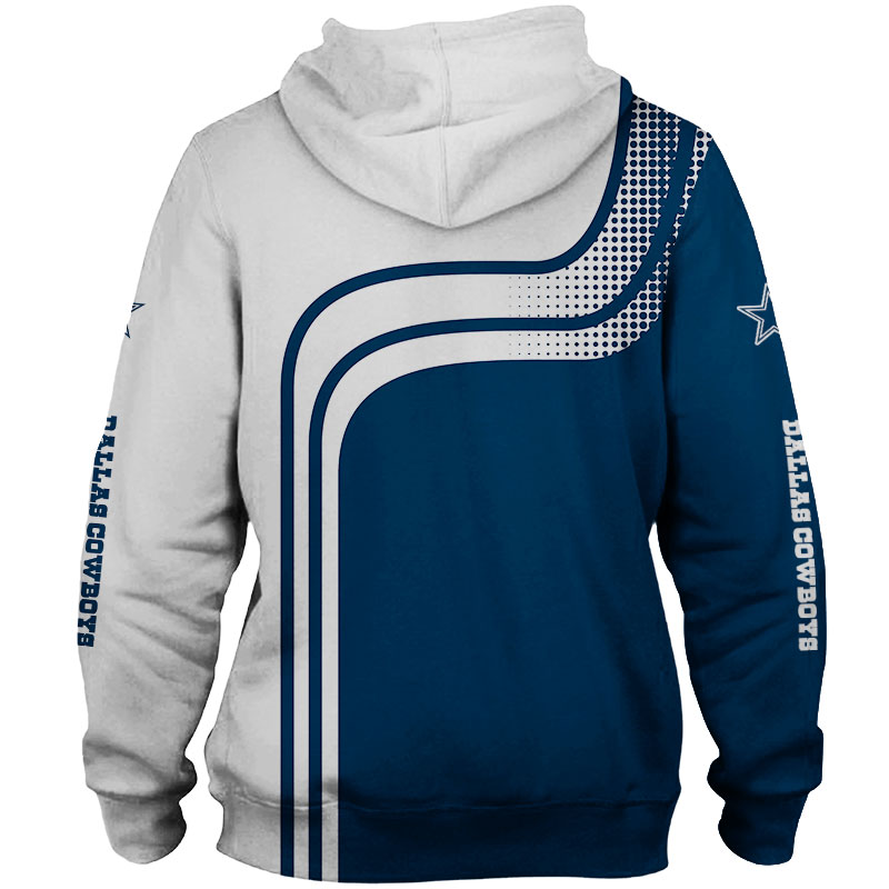Dallas Cowboys Hoodie 3D One Way Zip Hoodie - Image 2