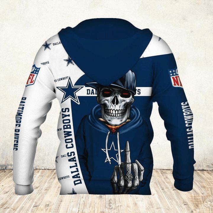 Dallas Cowboys Hoodie 3D Zip Hoodie Cute Death Gifts for Fans - Image 2