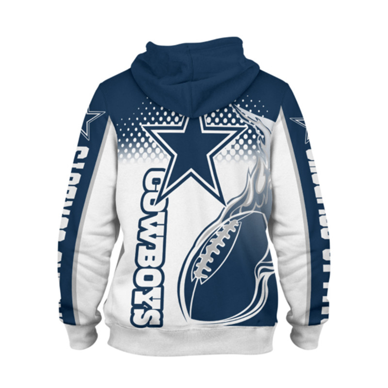 Dallas Cowboys Hoodie 3D Zip Hoodie Cute Flame Balls Graphic Gifts for Fans - Image 2