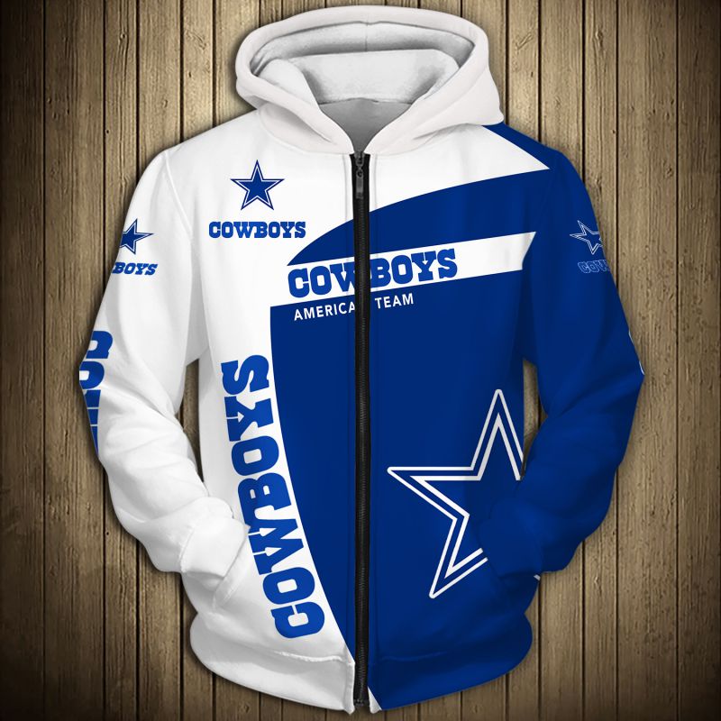 Dallas Cowboys Hoodie 3D Zip Hoodie Pullover Gift for Fans