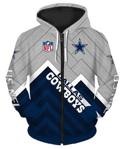 Dallas Cowboys Hoodie 3D Zip Hoodie Pullover Size S-5Xl