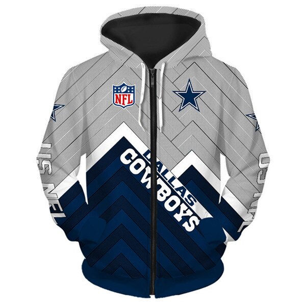 Dallas Cowboys Hoodie 3D Zip Hoodie Pullover Size S-5Xl