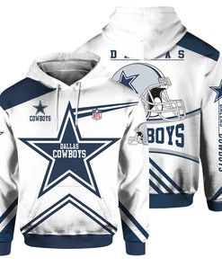 Dallas Cowboys Hoodie Cute Long Sleeve Zip Hoodie for Fans