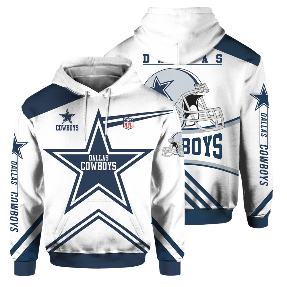 Dallas Cowboys Hoodie Cute Long Sleeve Zip Hoodie for Fans