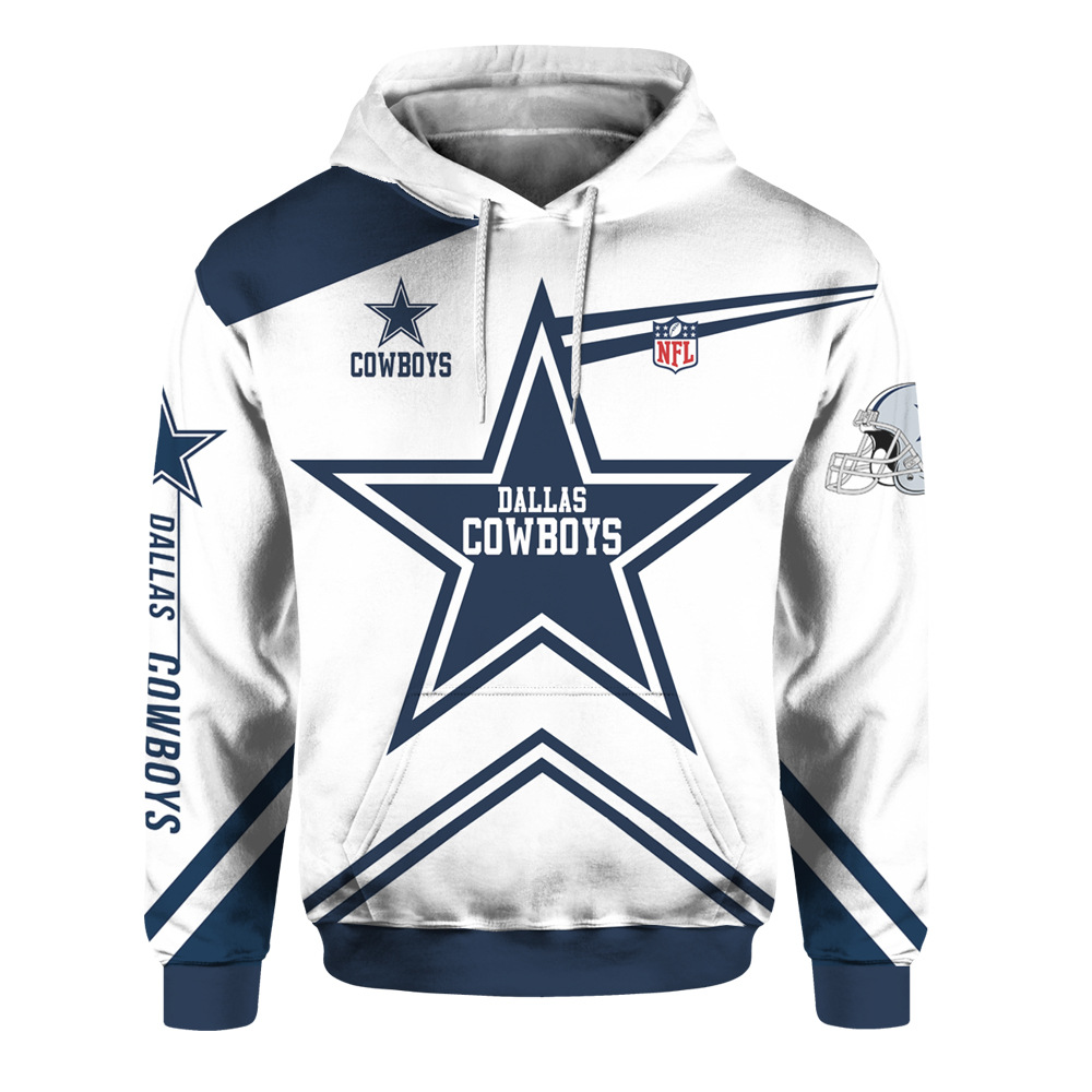 Dallas Cowboys Hoodie Cute Long Sleeve Zip Hoodie for Fans - Image 3