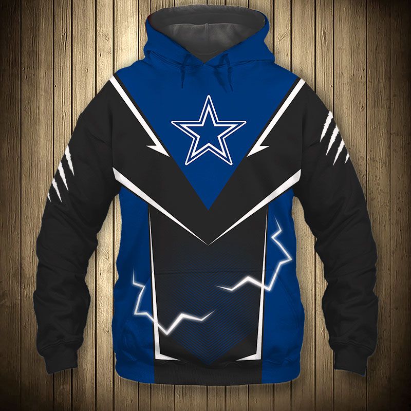 Dallas Cowboys Hoodie Lightning Graphic Gifts for Fans - Image 3